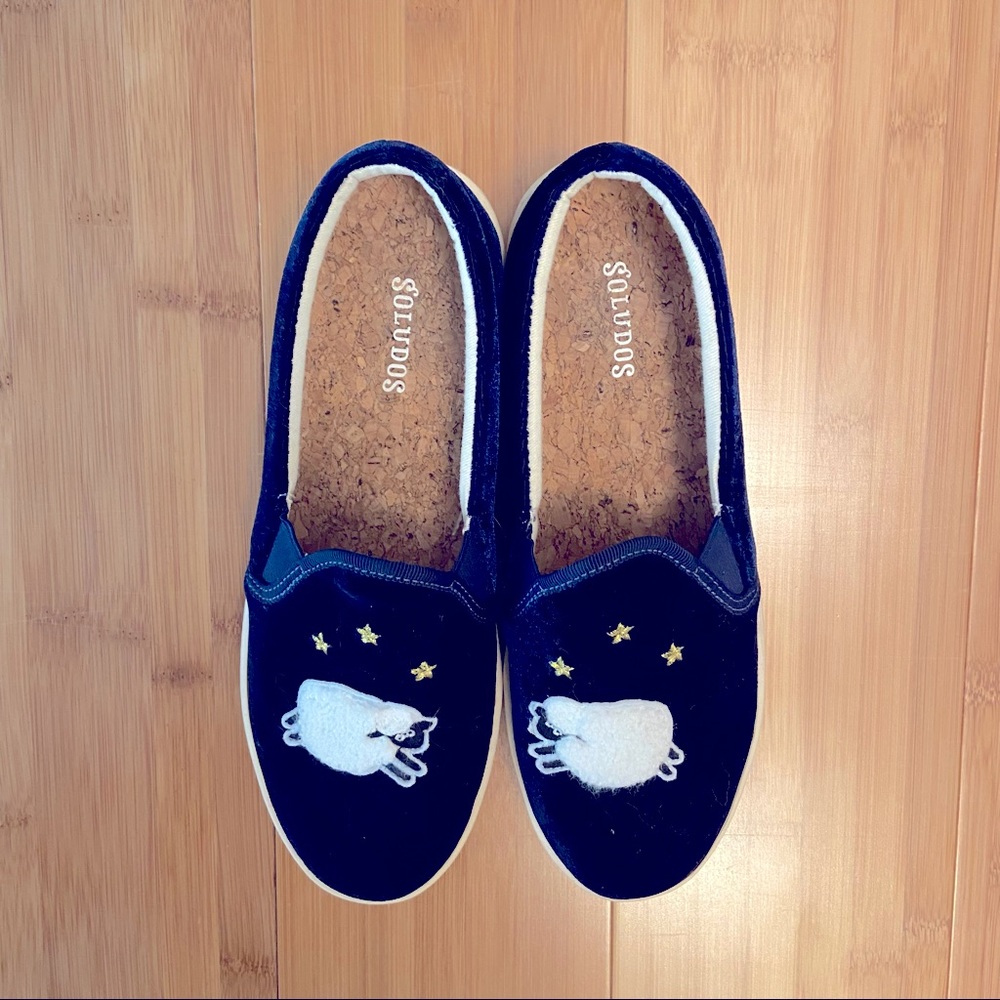 Soludos Navy Velvet Slip-on Sneaker
